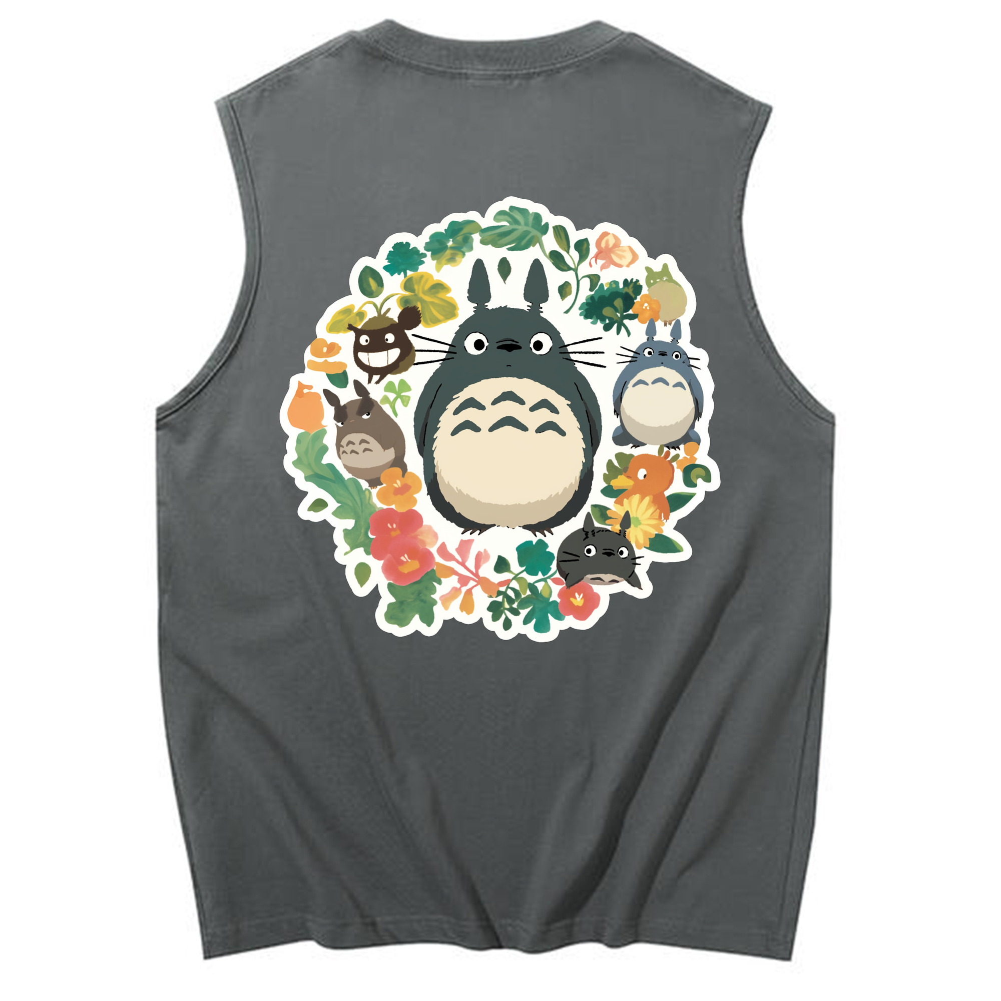 （画像用） となりのトトロ 草壁メイ 草壁サツキ My Neighbor Totoro Satsuki Kusakabe Mei Kusakabe コットン100％タンクトップ（背面プリント）